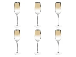Lot De 6 Flûtes à Champagne "Arya" 21cl Or