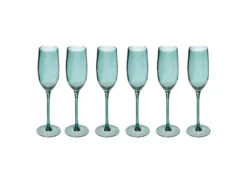 Lot De 6 Flûtes à Champagne "Minéral" 21cl Vert