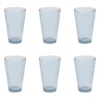 Lot De 6 Verres à Eau "Martelé" 34cl Bleu Fumé