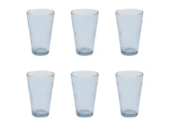 Lot De 6 Verres à Eau "Martelé" 34cl Bleu Fumé