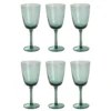Lot De 6 Verres à Vin Soufflés Bouche JUDITH - Bleu Transparent - H19 Cm - 32 Cl