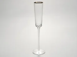 Lot De 6 Flûtes En Verre Soufflé Bouche Et Bordures Dorées GARANCE - Transparent - H27.5 Cm - 12 Cl -Herman Miller Magasin verre 447419