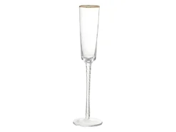 Lot De 6 Flûtes En Verre Soufflé Bouche Et Bordures Dorées GARANCE - Transparent - H27.5 Cm - 12 Cl -Herman Miller Magasin verre 447425